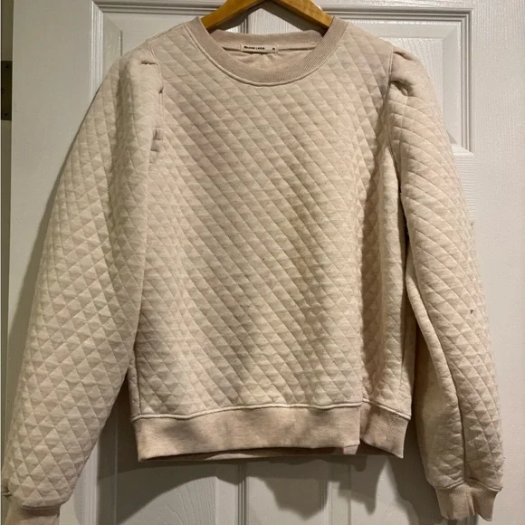 Marine Layer Off-White Ribbed Collar Top - Picture 1 of 4